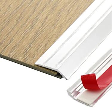 Imagem de GQQGSHOP Faixa de transição de piso de 2,9 m Fita de limite autoadesiva para porta, acabamento de borda de carpete de piso, adequada para transições de limite com uma diferença de altura dentro de 5