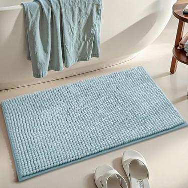 Imagem de Tapete de banheiro, tapetes de banheiro de chenille, tapetes de microfibra de secagem rápida, antiderrapante, lavável, extra grosso, macio e altamente absorvente para banheiro, cozinha e show (tamanho