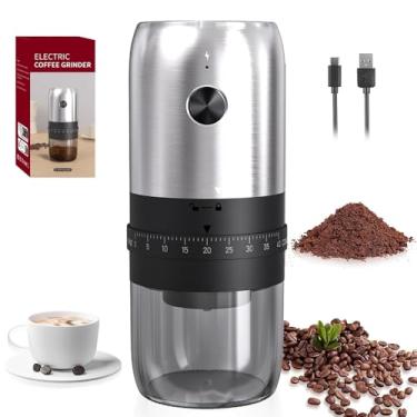 Imagem de Multifuncional Moedor de Café, 40 Marchas Moedor café, USB, Moedor Cafe, Moedor, Corpo em Aço Inoxidável + Copo de Moagem Removível, Moedor de Café Elétrico, Moedor de Cafe