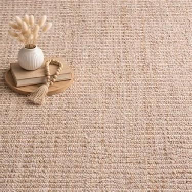 Imagem de S & L Homes Tapete de área natural tecido à mão Jute Pulse para sala de estar, quarto, cozinha, corredor, entrada - decoração rústica vintage de casa de fazenda - (2,5 m x 3,5 m marfim natural)