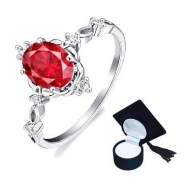 Imagem de Anel De Formatura Prata Banhado Prateado Profissões Profissão (Vermelho, 16)