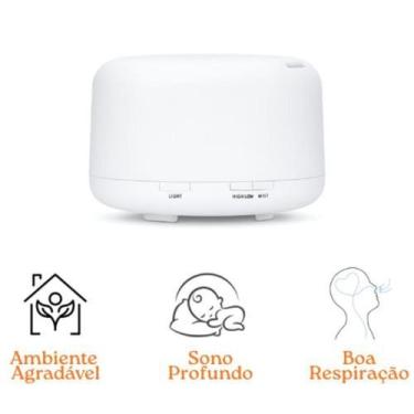 Imagem de Umidificador de Ar com Luz LED 6 Cores para Aromaterapia - Umidificado