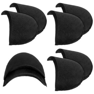 Imagem de 4 pares de ombreiras pretas masculinas femininas conjunto de almofadas de ombro de espuma inserções para ternos, jaqueta, blazer, casaco, roupas, costura