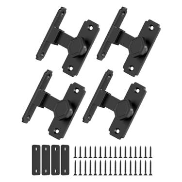 Imagem de Anobeyi Fechadura de porta de celeiro de 90 graus, pequenas travas deslizantes para porta de celeiro, trava de portão deslizante à prova de ferrugem para jardim, banheiro, armário, gaiola para animais