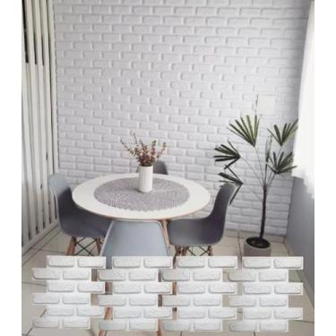 Imagem de 10 Placas 3d De Pvc Azulejos Tijolinho Retro Cozinha 50x50cm - LuJP De