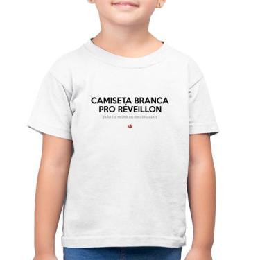 Imagem de Camiseta Algodão Infantil Camiseta Branca de Réveillon - Foca na Moda,