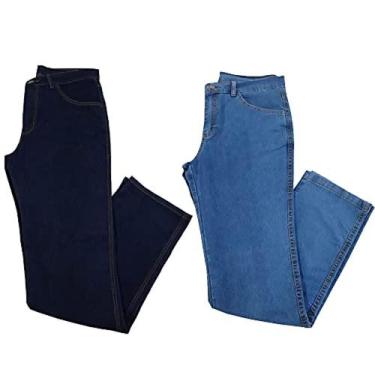 Imagem de Calça Jeans Masculina Básica Tradicional tamanho M Cor Azul, Acabament