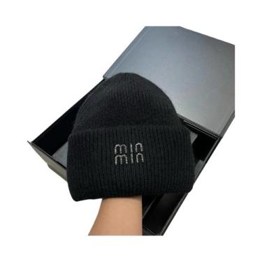 Imagem de Gorro Feminino Quente De Lã Com Strass E Pele De Coelho Genuína  Touca