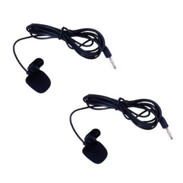 Imagem de Kit Microfone De Lapela C/Presilha PC Notebook Celular 2 Pçs - Idea