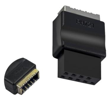 Imagem de WLGQ Adaptador de placa mãe USB 2.0 9 pinos para tipo E preto
