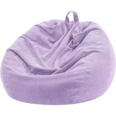Imagem de Nobildonna Capa para cadeira de pufe de 90 cm (sem enchimento) 89 cm × 109 cm Grande Saco de Feijão Saco de Feijão Lavável Beanbag Capa de Cadeira Premium Veludo Recheável Saco de Feijão para Adultos