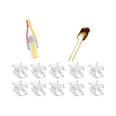 Imagem de Conector De Fita LED COB 3 Pinos 10 Peças Formato L 10mm Sem Escuridão
