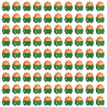 Imagem de Festanlee 100 Pcs Mini Dumpster Trash Shape with Fire Figurines Tiny Resin Dumpster Fire Figures Positive Desk Decorations Encouragement Motivational Gifts for Teacher Coworker Staff (100, Green)