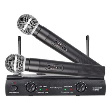 Imagem de Microfone Sem Fio Kit Duplo VHF Profissional Dinâmico - Onistek