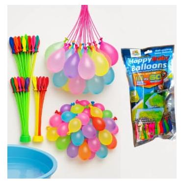 Imagem de Kit 222 Bexigas de Água; Enchimento Rápido com 2 Adaptadores;Coloridas para brincadeira de Balões, Festas Infantis, Piscina e Eventos ao Ar Livre