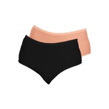 Imagem de Kit com 2 Calcinhas Alta Dilady 203201, Preto, M