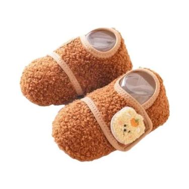 Imagem de Meias Antiderrapantes De Inverno Para Bebês Com Forro De Fleece E Sola