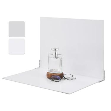 Imagem de Meking refletores de luz 2 em 1 para fotografia, 43 x 30 cm, prata e branco brilhante, quadros fotográficos planos com 2 peças de suporte para maekup, joias e outros produtos pequenos