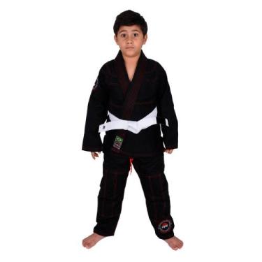 Imagem de Kimono Infantil Trançado Hero MKS Jiu-Jitsu, Preto, M0