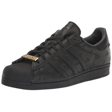 Imagem de adidas Originals Tênis masculino Superstar Classic cano baixo, Preto/Preto/Carbono, 41
