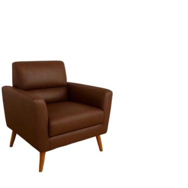 Imagem de Poltrona Para Sala Espera Recepção Escritorio Reforçada Aguenta 150 Kilos (marrom)