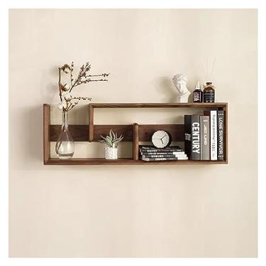 Imagem de Prateleiras flutuantes de parede de madeira maciça, prateleira de armazenamento de parede, prateleira de vinho para casa, prateleira de livros, prateleiras suspensas de parede para sala de estar
