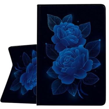 Imagem de ZHJLZQAI Capa para Samsung Galaxy Tab A11 / Tab A9 de 8,7 polegadas 2025/2023, couro protetor fino, despertar/hibernar automaticamente, suporte de ângulo de visão ajustável. Rosa azul