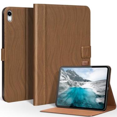 Imagem de CPNVWA Capa de couro genuíno para iPad A16 11ª geração de 11 polegadas, iPad 10ª geração de 10,9 polegadas, capa fólio de couro premium com despertar/hibernar automaticamente, suporte ajustável, capa