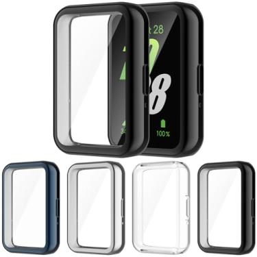 Imagem de Fvlerz Capa compatível com protetor de tela Samsung Galaxy Fit 3, capa de TPU macio resistente a arranhões, conjunto de para-choques de proteção completa, acessórios de smartwatch ultrafinos para