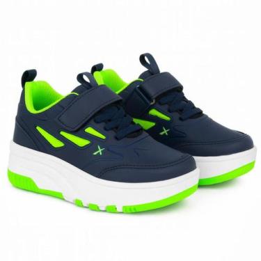 Imagem de Tênis De Rodinha Masculino Infantil Menino Tira Aderente Patins Calce 