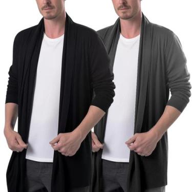 Imagem de Kit com 2 Cardigans Blazers Masculinos Meia Estação Básico - Slim Fitn