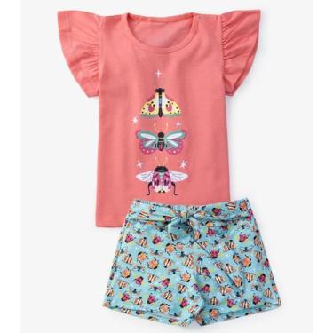 Imagem de Conjunto Infantil Menina Blusa Com Shorts Select Laranja, 12, Laranja