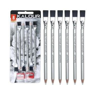 Imagem de Conjunto De 6 Lápis De Borracha Para Detalhes Com Pincel E 2 Apontador