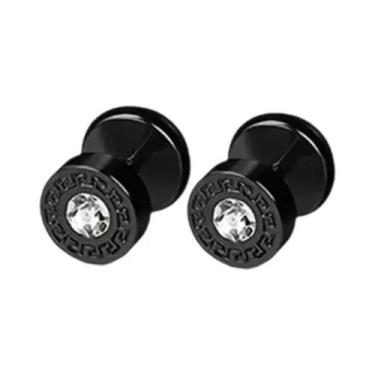 Imagem de Brincos Masculinos De Aço Inoxidável Com Zircônia Cúbica, 1-5 Pares, J