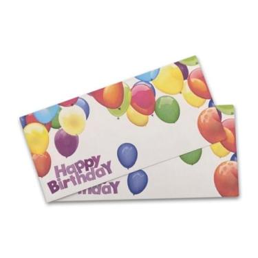 Imagem de Envelopes de dinheiro de aniversário, design de balão pacote com 10, 20 ou 50. Armazena dinheiro, cheques ou vales-presente