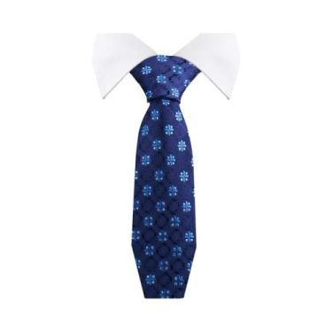 Imagem de Gravata Masculina Slim Paisley De 36 Cores, Luxuosa, Azul Vintage, Par