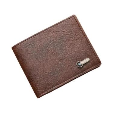Imagem de Carteira Clássica Vintage Masculina Em Couro PU Com Porta Moedas E Por