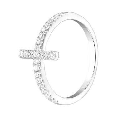 Imagem de Anel Feminino De Prata Esterlina 925 Com Mini Snoopy, Diamante Rosa De