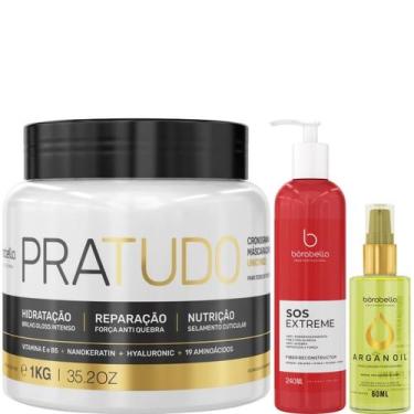 Imagem de Borabella Máscara Pratudo 1kg + SOS 240ml + Óleo Argan 60ml
