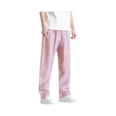 Imagem de Calças Casuais Masculinas De Perna Larga Azul Claro, Cinza E Preto 5XL