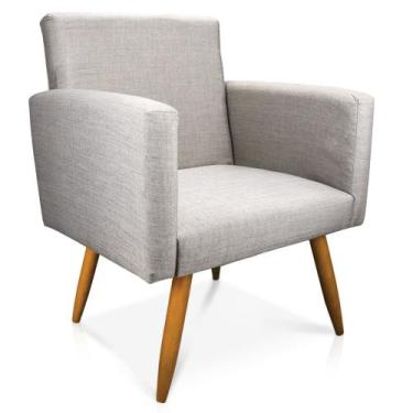 Imagem de Poltrona Larissa LB09 Pés Palito Castanho - D'Rossi - DRossi