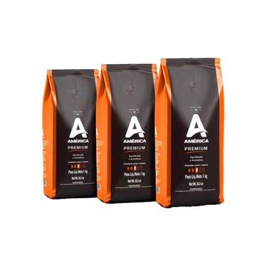 Imagem de Café Torrado em Grãos Premium - 3 Pacotes de 1kg