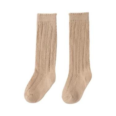 Imagem de Meias Altas De Malha Respirável Para Crianças, Meias Longas De Algodão