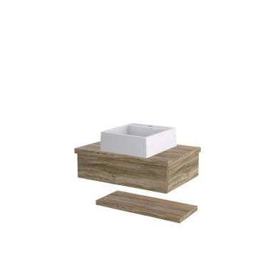 Imagem de Conjunto Bancada C-cuba Q355 E Prateleira Metrópole 605 Branco Chess Carvalho