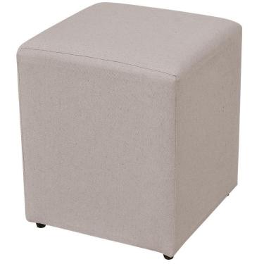 Imagem de Puff Quadrado L02 Sala De Estar Linho Bege