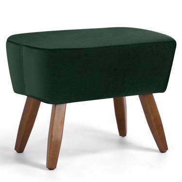 Imagem de Puff Pés De Madeira Fixo Juliet D02 Veludo Verde C-303