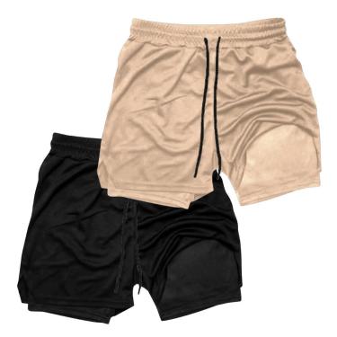 Imagem de Kit 2 Shorts Térmicos Liso Treino Corrida e Academia-Masculino
