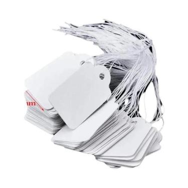 Imagem de Etiquetas De Preço Retangulares Brancas Para Joias, 100 Peças, Etiquet