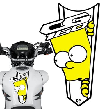 Imagem de Adesivo Faixa Gravata Sem Resina Moto Cg 150/160 Bart Simpson Branco Cor Cg 160