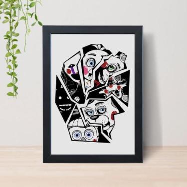 Imagem de Quadro Five Nights FNAF Filme A4 C/ Moldura e Vidro 01 Cor: Preto - Lo